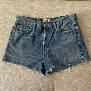 Agolde Parker Long Jean Shorts -Skywave